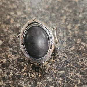 Elegant Silver and Black Women's Ring